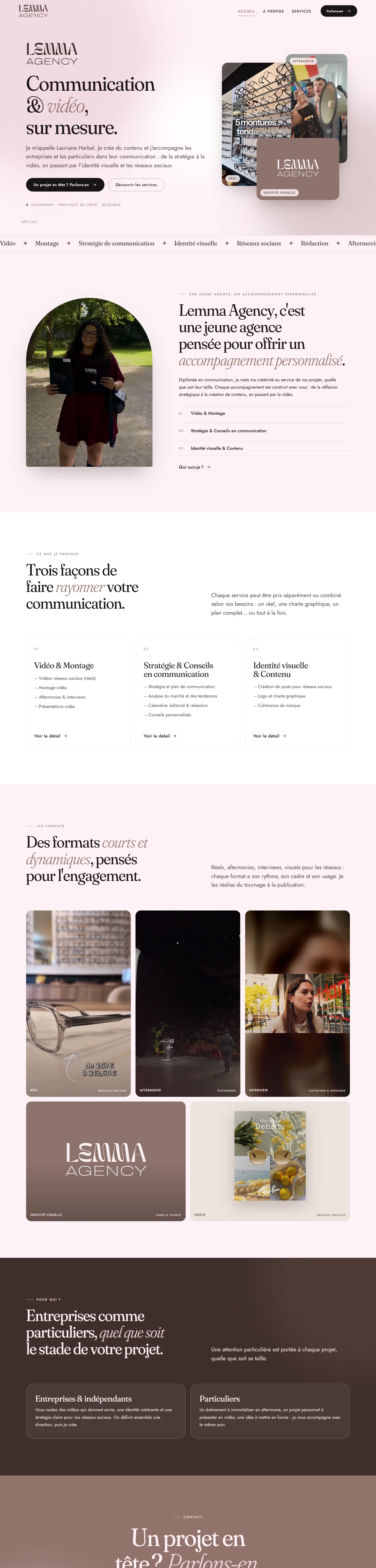Page d'accueil de lemmaagency.be